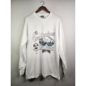 Vintage Gatlinburg Long Sleeve Shirt Test Print AOP Nature Tee Large 90s VTG